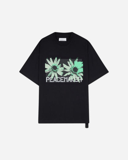 OAMC Peacemaker Regular Tee  Flower Print Black T-Shirts Top PCM3OT01EJE001099 BLACK