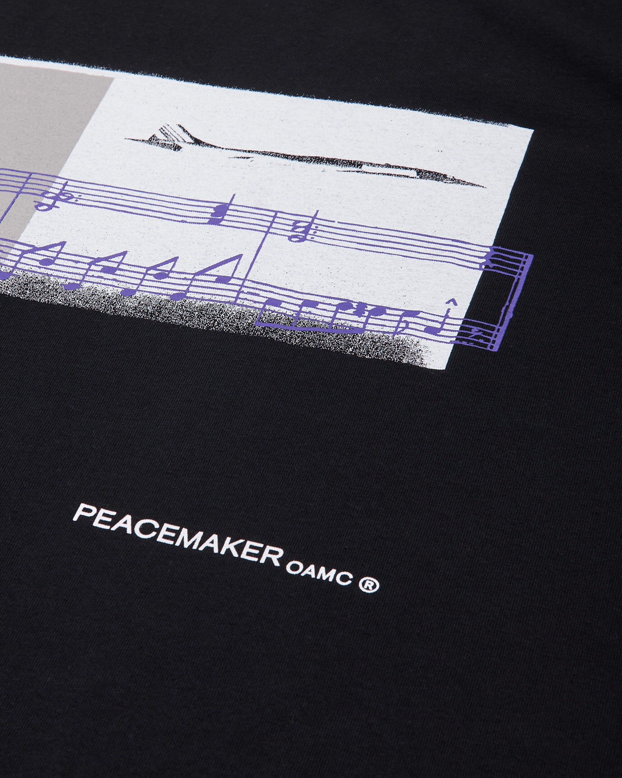 OAMC Peacemaker Regular Tee  Halfway To Nowhere Print Black T-Shirts Top PCM3OT01AJE001099 BLACK