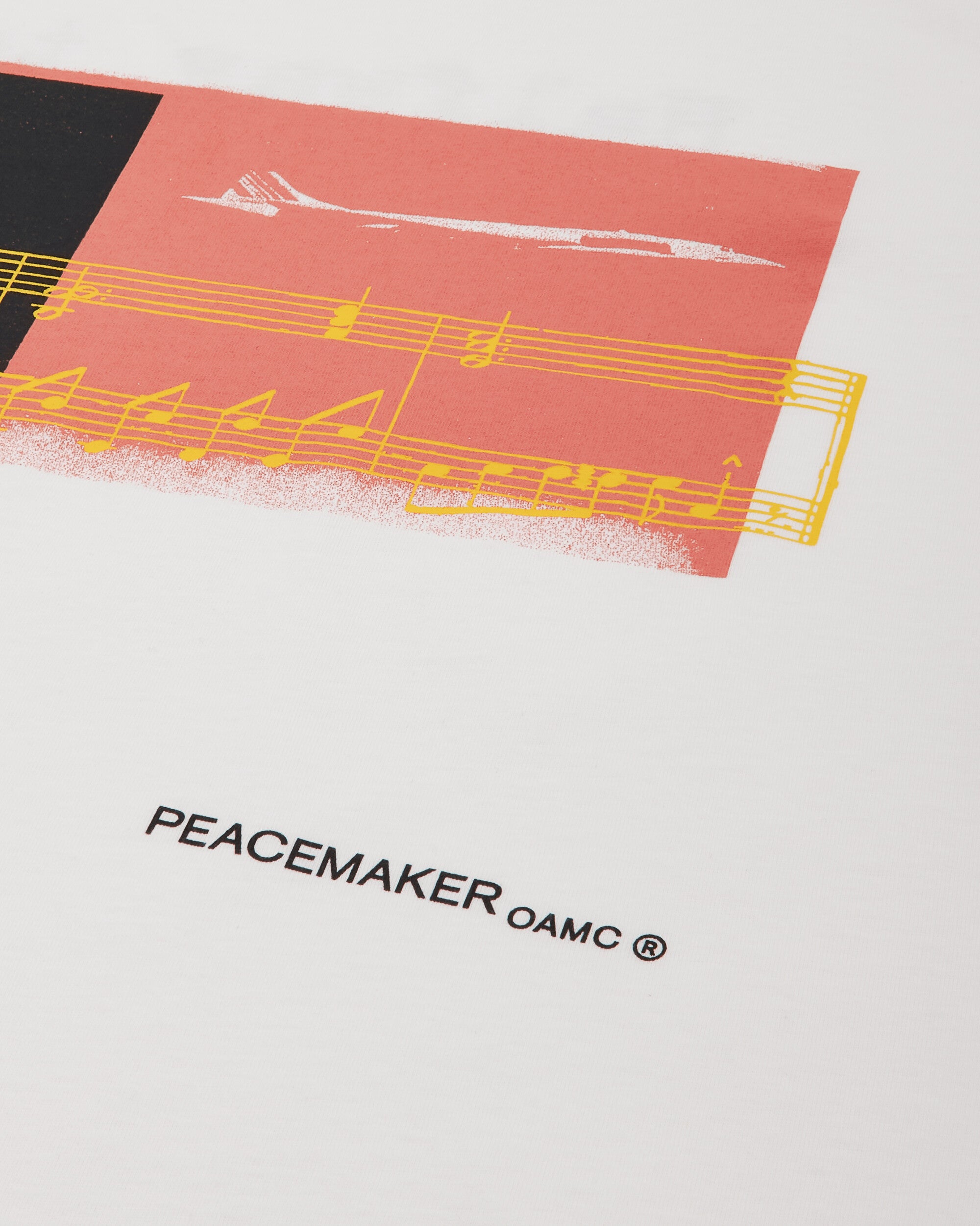 OAMC Peacemaker Regular Tee  Halfway To Nowhere Print White T-Shirts Top PCM3OT01AJE001001 WHITE