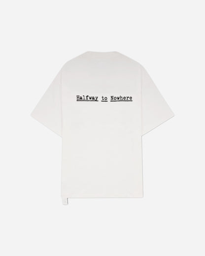 OAMC Peacemaker Regular Tee  Halfway To Nowhere Print White T-Shirts Top PCM3OT01AJE001001 WHITE