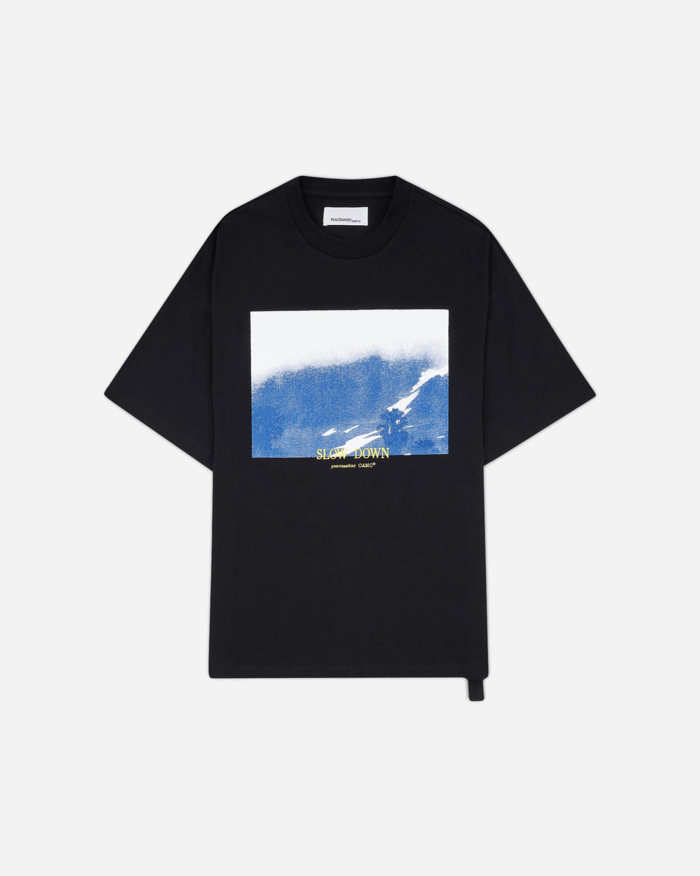 OAMC Peacemaker Regular Tee  Slow Down Print Black T-Shirts Top PCM3OT01CJE001099 BLACK