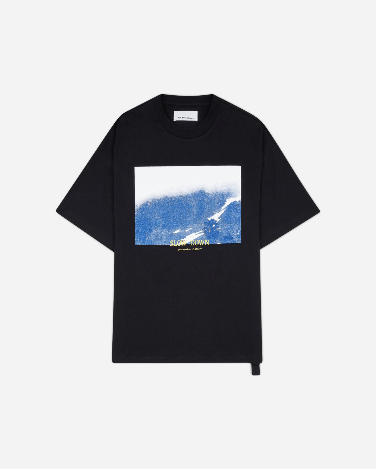 OAMC Peacemaker Regular Tee  Slow Down Print Black T-Shirts Top PCM3OT01CJE001099 BLACK
