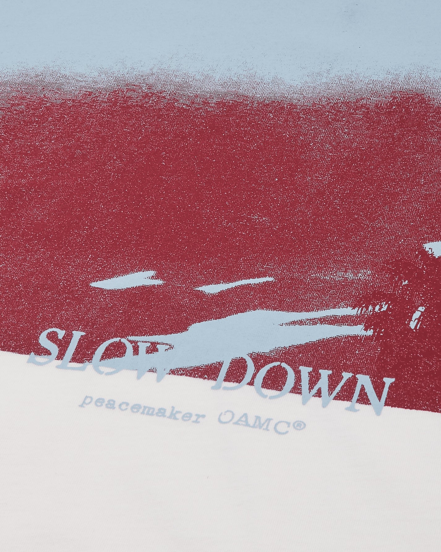 OAMC Peacemaker Regular Tee  Slow Down Print White T-Shirts Top PCM3OT01CJE001001 WHITE