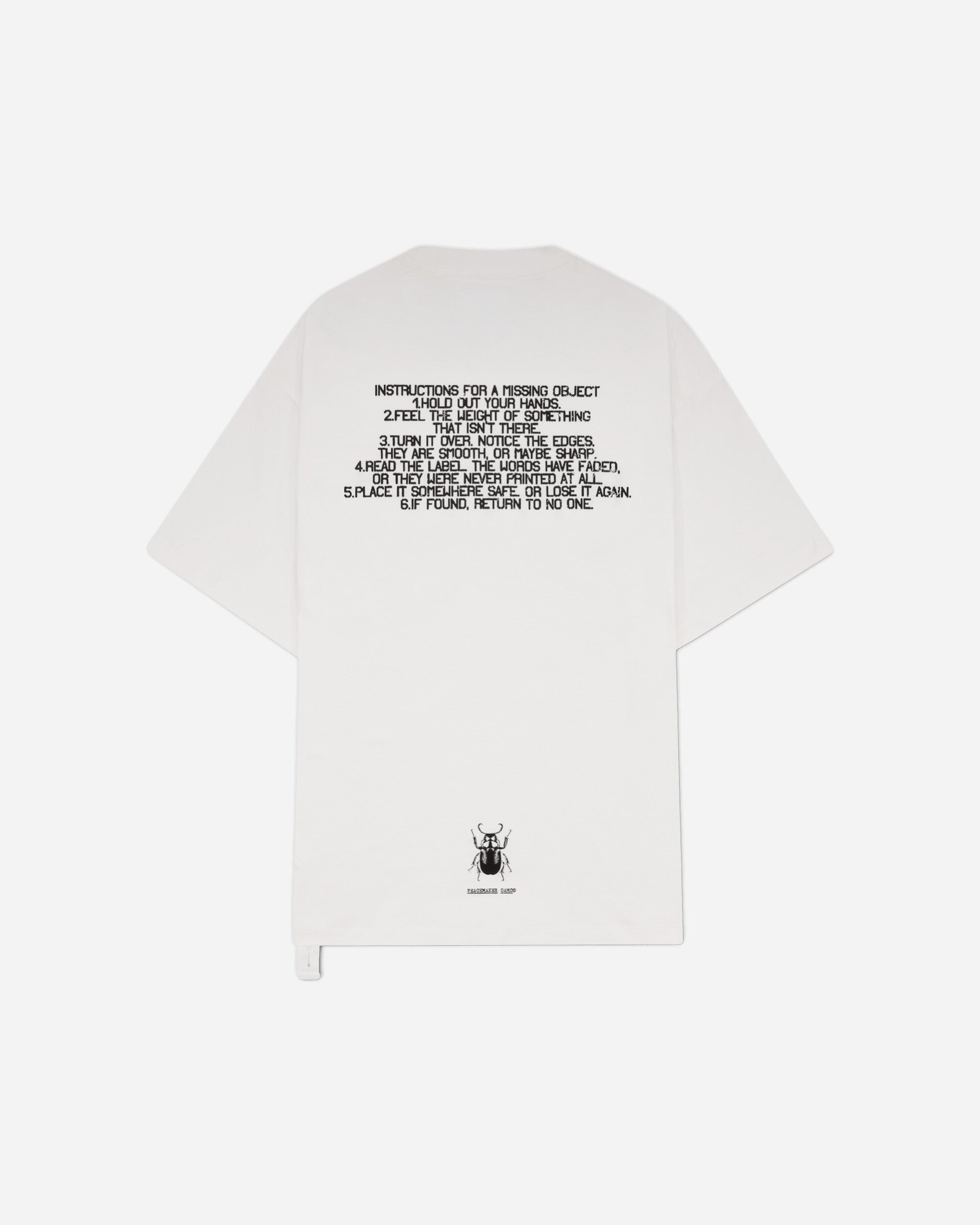 OAMC Peacemaker Regular Tee  Stencil Print White T-Shirts Top PCM3OT01DJE001001 WHITE