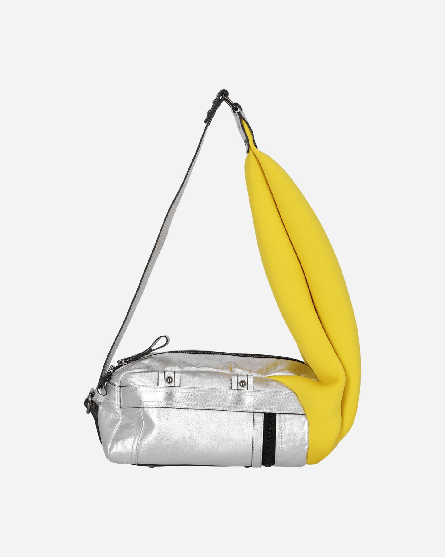 Ottolinger Wmns Mini Neoprene Leather Bag Silver Yellow Bags and Backpacks Shoulder Bags 2227210210 SLVYLW