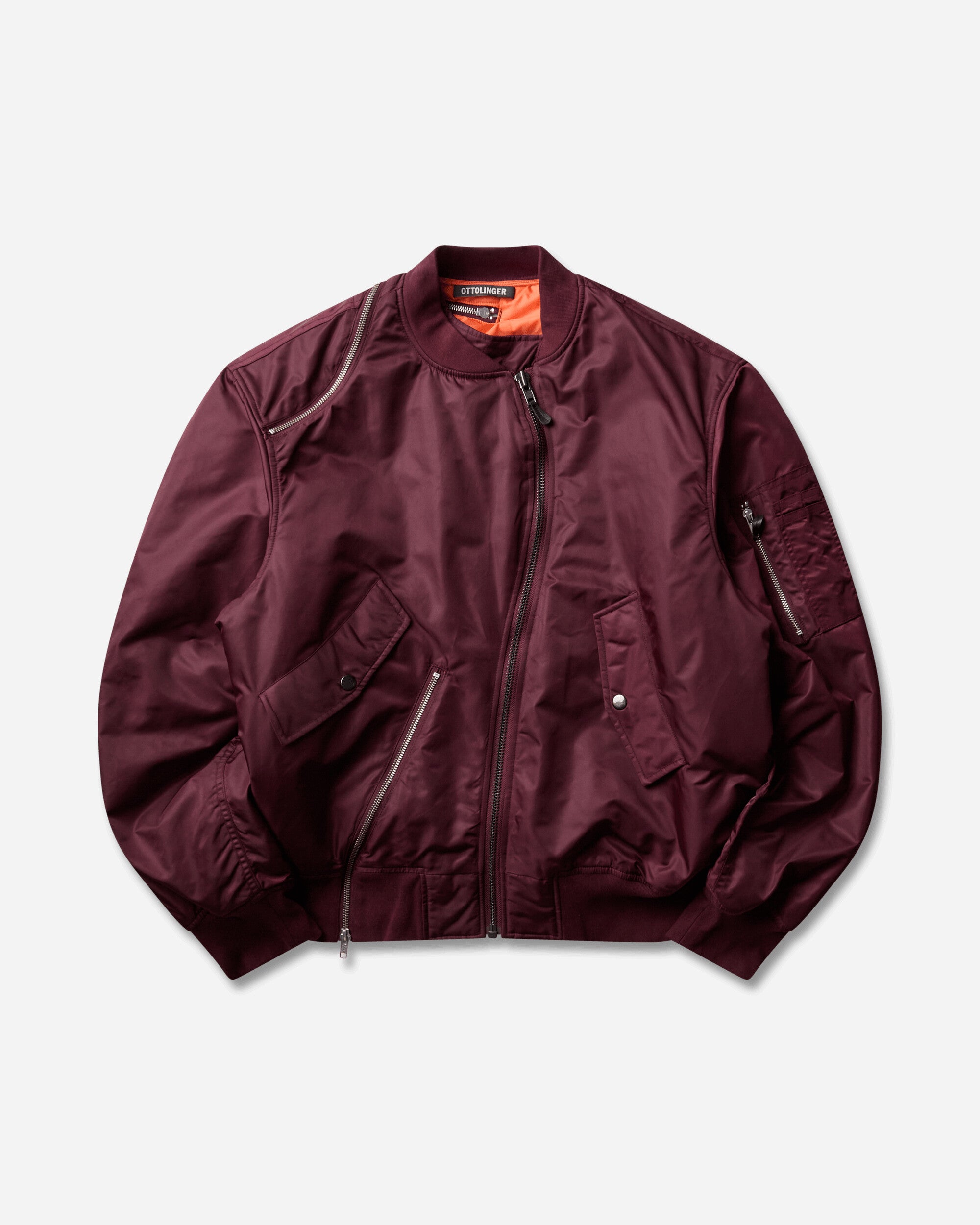 Ottolinger Wmns Forever Zip Bomber Burgundy Coats and Jackets Bomber Jackets 109-704309-01 RED