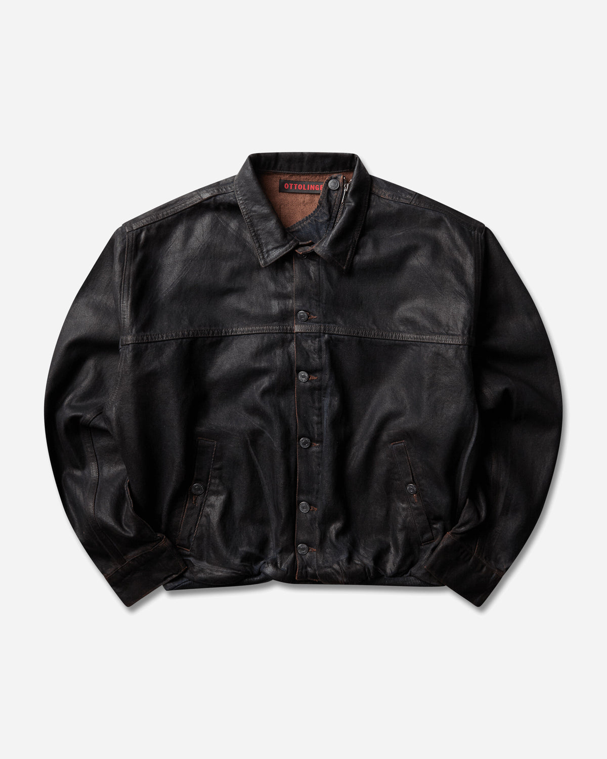 Ottolinger Wmns Glazed Flex Denim Jacket Brown Overdye Coats and Jackets Denim Jackets 117-704417-01 BRW