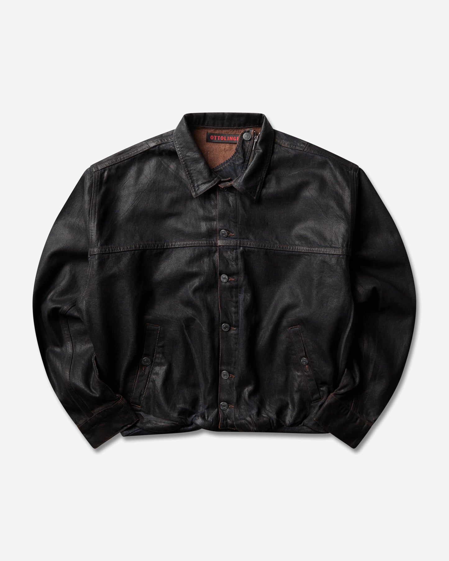 Ottolinger Wmns Glazed Flex Denim Jacket Brown Overdye Coats and Jackets Denim Jackets 117-704417-01 BRW