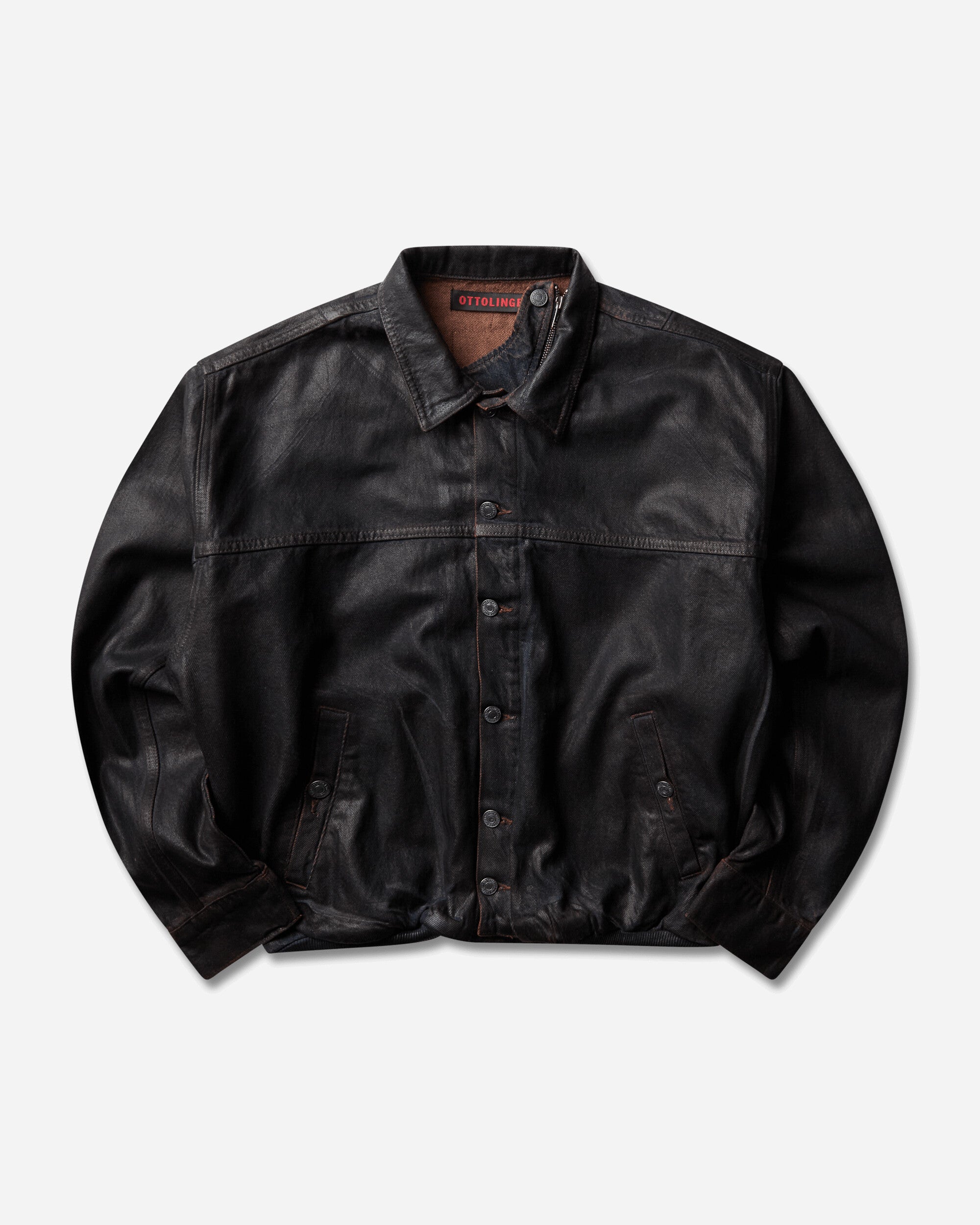 Ottolinger Wmns Glazed Flex Denim Jacket Brown Overdye Coats and Jackets Denim Jackets 117-704417-01 BRW