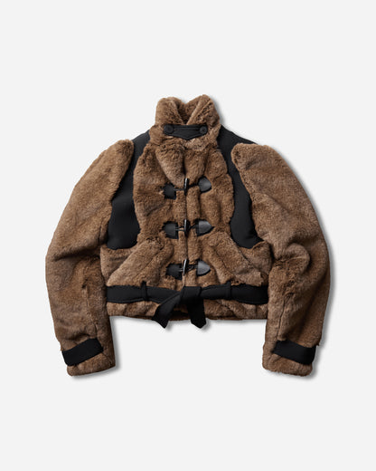 Ottolinger Wmns Belted Steppe Jacket Furry Coats and Jackets Jackets 109-705509-01 BLKBRW