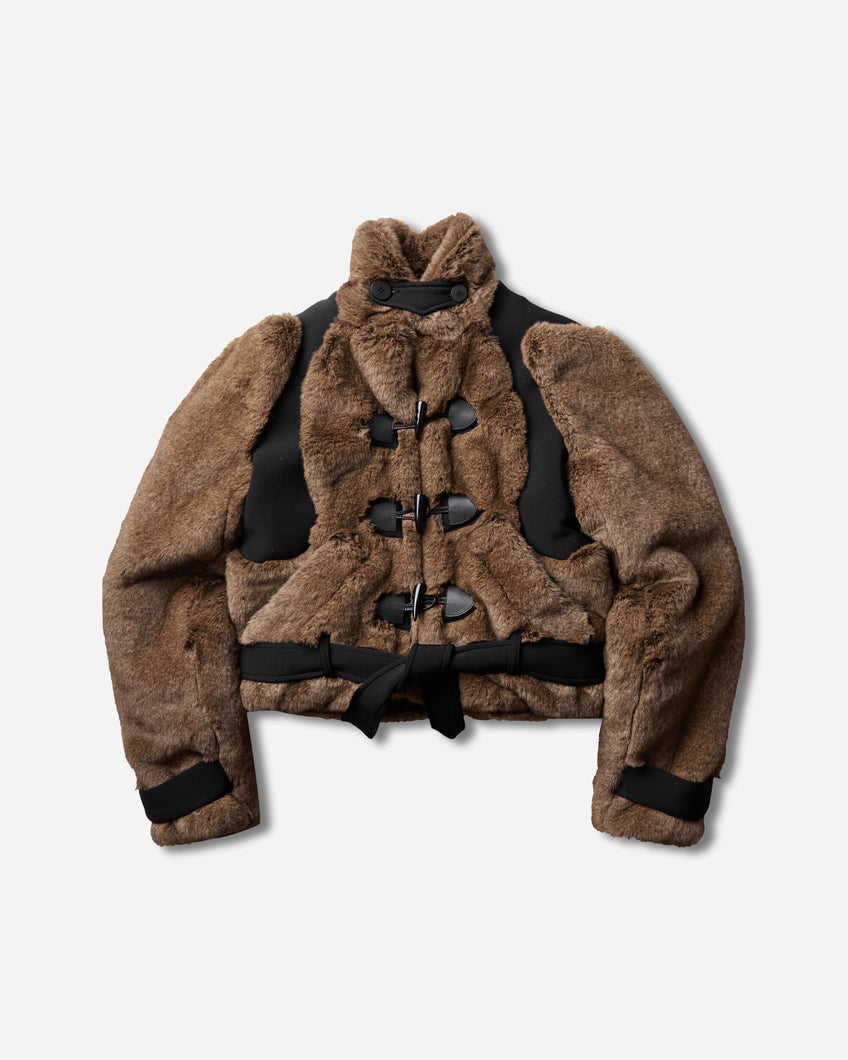 Ottolinger Wmns Belted Steppe Jacket Furry Coats and Jackets Jackets 109-705509-01 BLKBRW