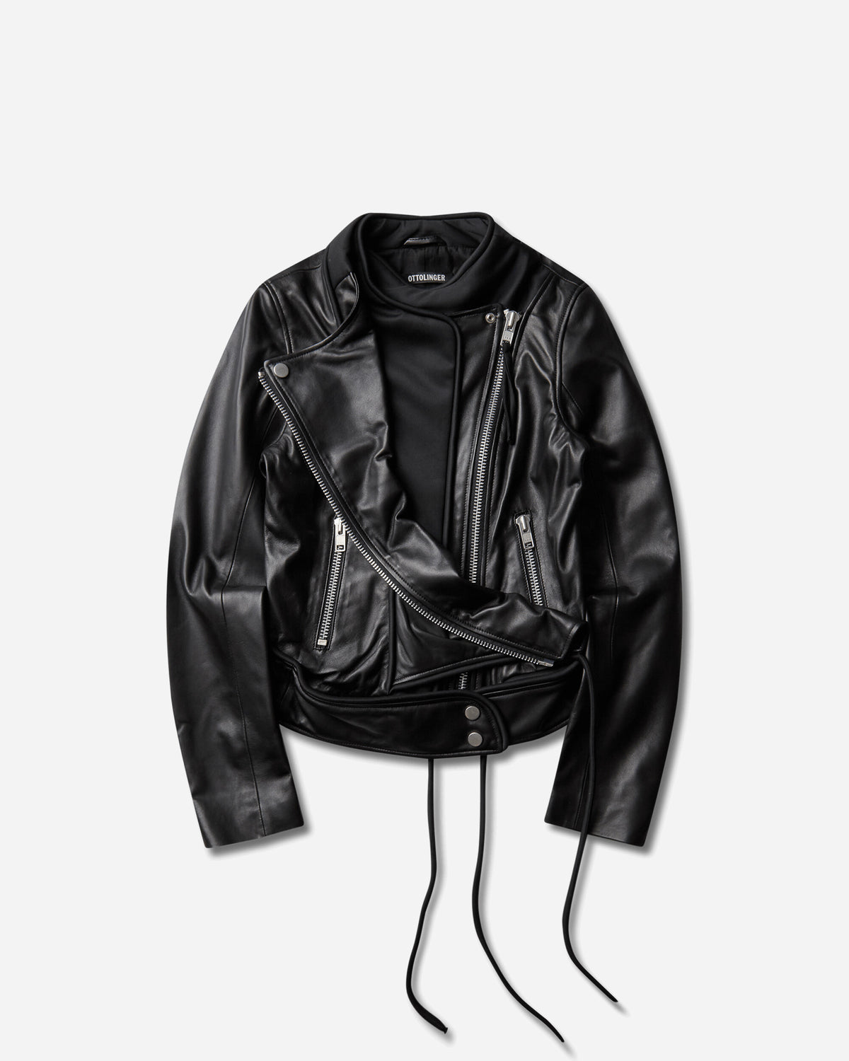 Ottolinger Wmns Twisted Biker Jacket Black Coats and Jackets Leather Jackets 130-704230-01 BLK