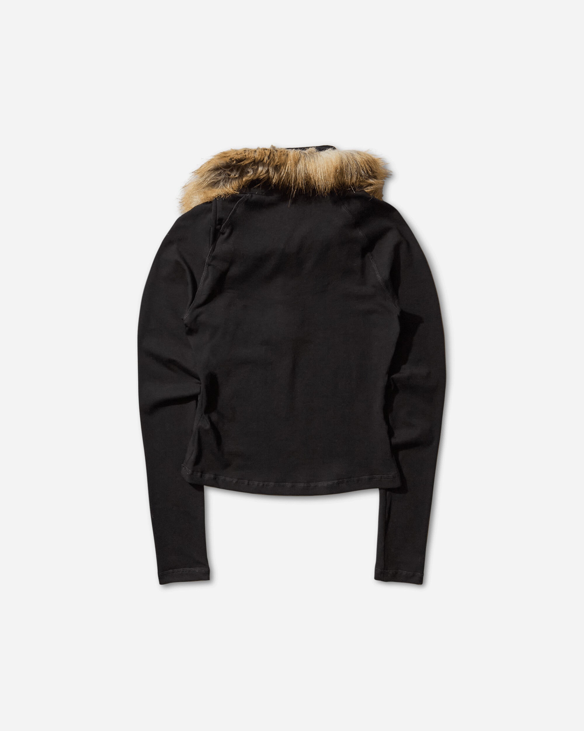 Ottolinger Wmns Furry Fitted Polo Longsleeve Jet Black T-Shirts Longsleeve 11510471501 BLK