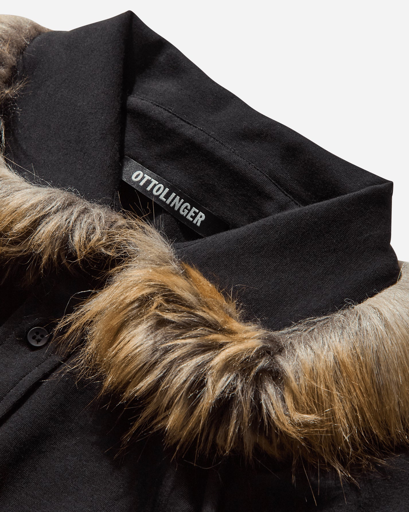 Ottolinger Wmns Furry Fitted Polo Longsleeve Jet Black T-Shirts Longsleeve 11510471501 BLK