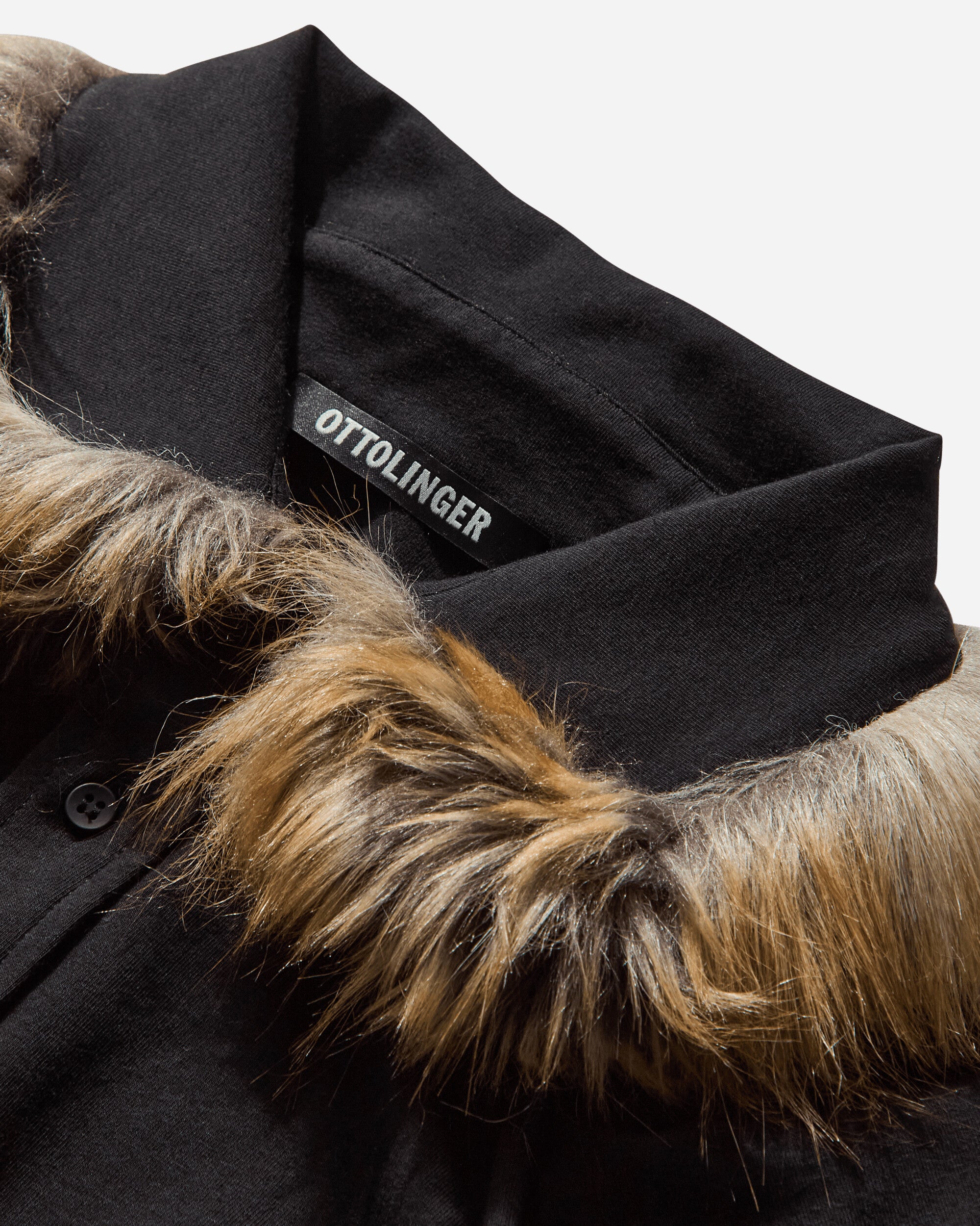 Ottolinger Wmns Furry Fitted Polo Longsleeve Jet Black T-Shirts Longsleeve 11510471501 BLK