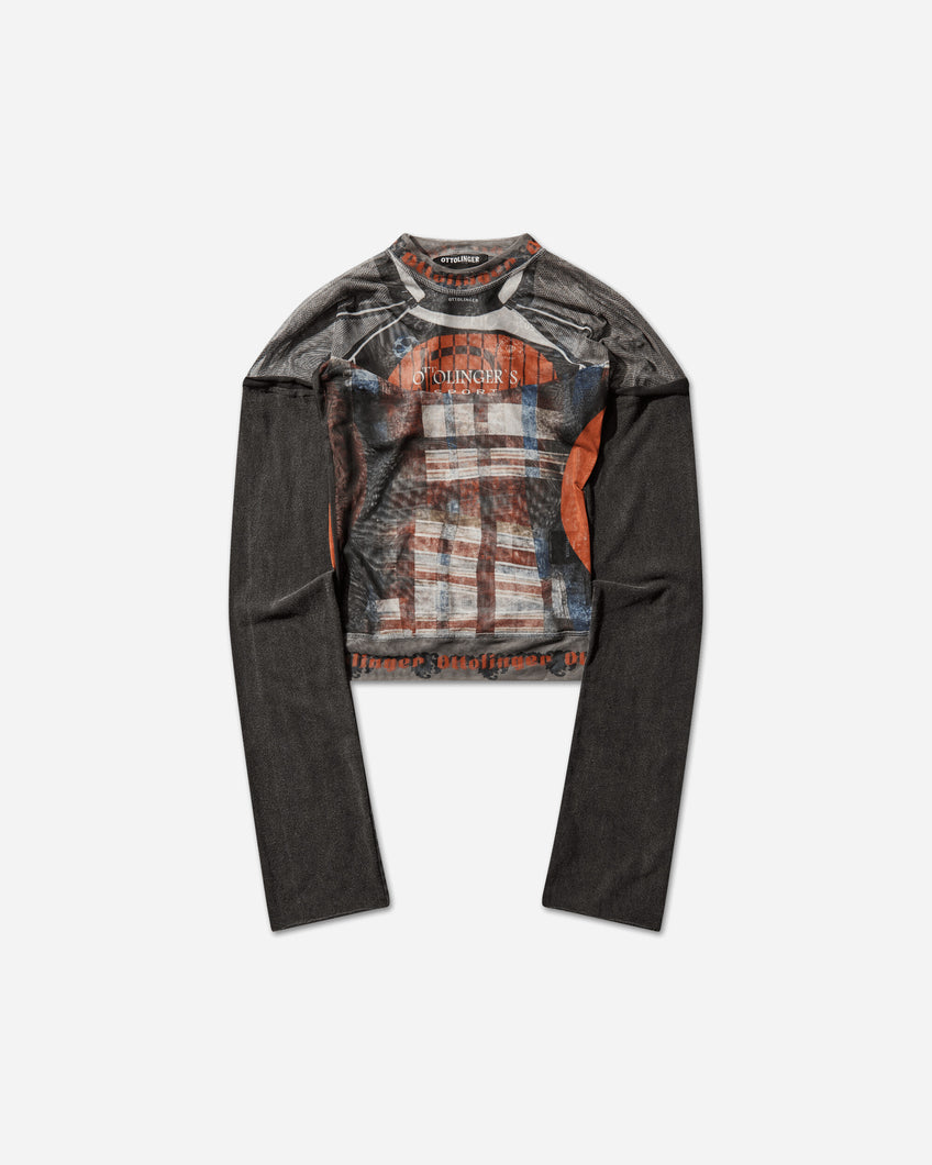 Ottolinger Wmns Mesh Hybrid Longsleeve Racing Plaid T-Shirts Longsleeve 101-107009-02 PRI