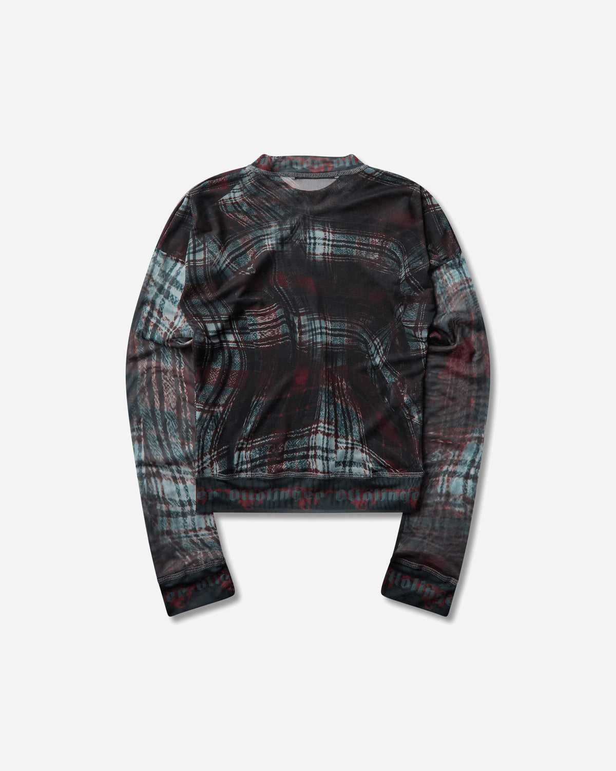 Ottolinger Wmns Signature Mesh Longsleeve Warped Tartan T-Shirts Longsleeve 101-110701-04 REDBRW