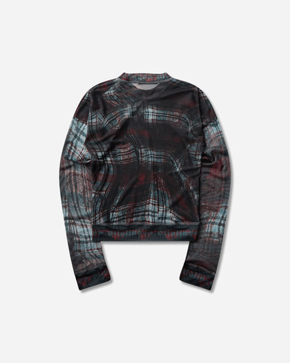 Ottolinger Wmns Signature Mesh Longsleeve Warped Tartan T-Shirts Longsleeve 101-110701-04 REDBRW