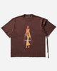 Ottolinger Wmns Deconstructed Boxy T-Shirt Dark Brown Wash  T-Shirts Shortsleeve 11510241505 BRW 