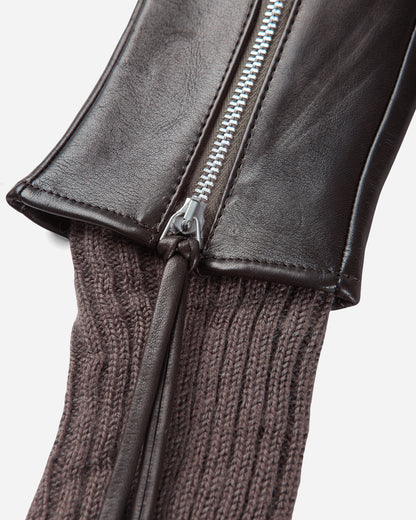 Our Legacy Wrist Warmer Cocoa Brown Nappa Gloves and Scarves Gloves A4268WWA 001