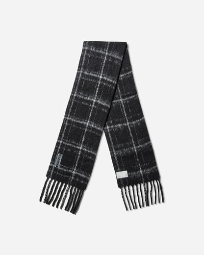 Our Legacy Estate Scarf Black Fuzzy Alpaca Check Gloves and Scarves Scarves and Warmneck A4248EBF 001