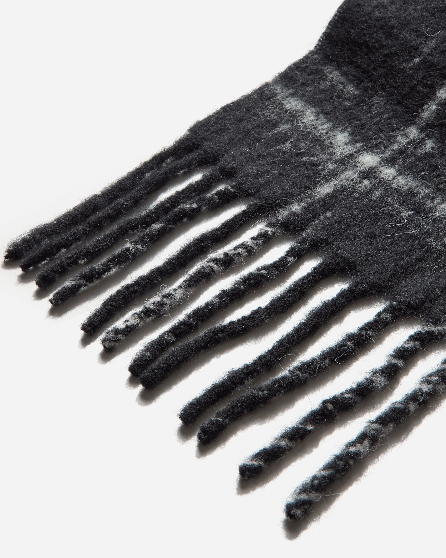 Our Legacy Estate Scarf Black Fuzzy Alpaca Check Gloves and Scarves Scarves and Warmneck A4248EBF 001