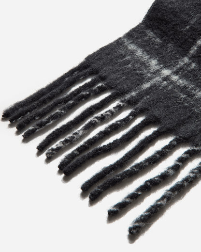 Our Legacy Estate Scarf Black Fuzzy Alpaca Check Gloves and Scarves Scarves and Warmneck A4248EBF 001