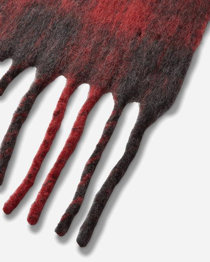 Our Legacy Estate Scarf Burnt Red Plaid Fuzzy Alpaca Gloves and Scarves Scarves and Warmneck A4268EBR 001