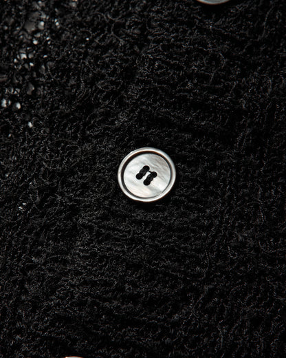 Our Legacy Academy Cardigan Black Ragged Open Linen Knitwears Cardigans M2263AB 001