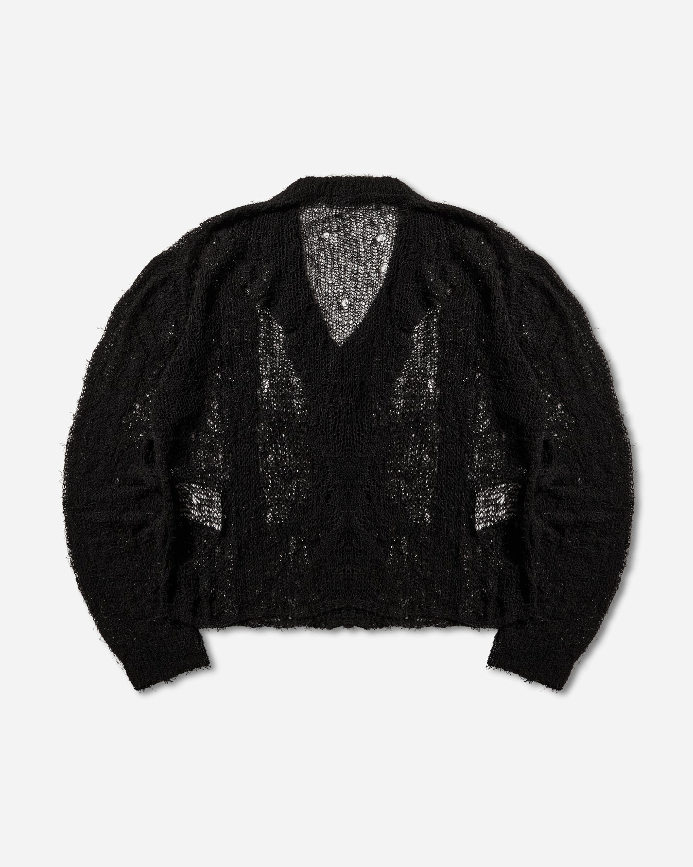 Our Legacy Academy Cardigan Black Ragged Open Linen Knitwears Cardigans M2263AB 001