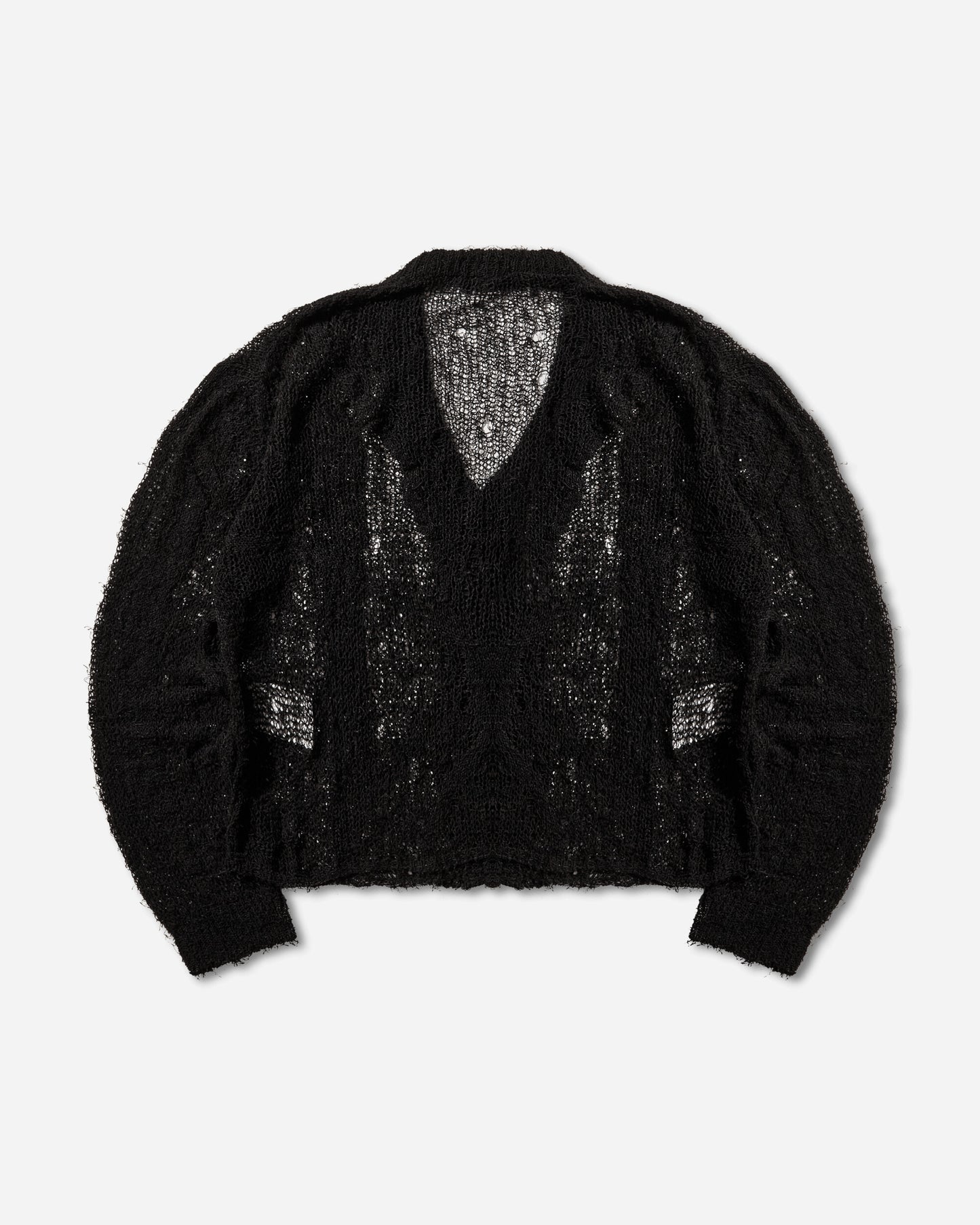Our Legacy Academy Cardigan Black Ragged Open Linen Knitwears Cardigans M2263AB 001