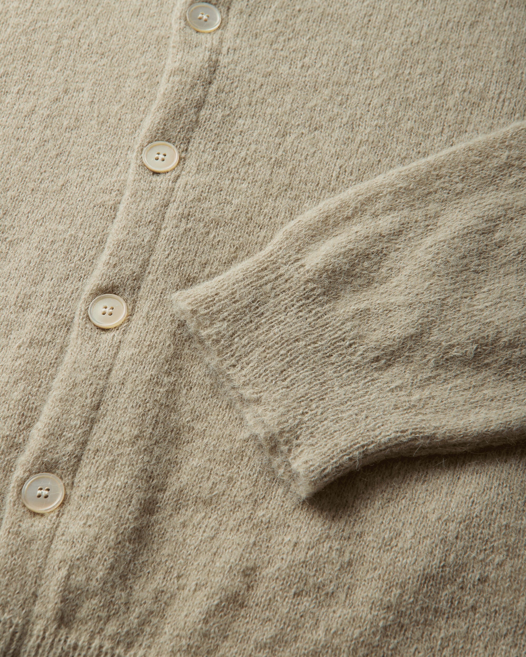 Our Legacy Evening Polo Soft Sage Fuzzy Alpaca Knitwears Cardigans M4263ES 001