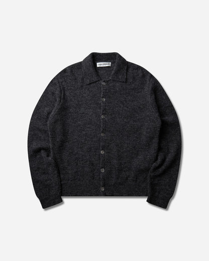 Our Legacy Evening Polo Charcoal Melange Fuzzy Alpaca Knitwears Cardigans M2263EC 001
