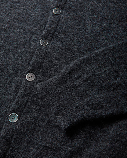 Our Legacy Evening Polo Charcoal Melange Fuzzy Alpaca Knitwears Cardigans M2263EC 001