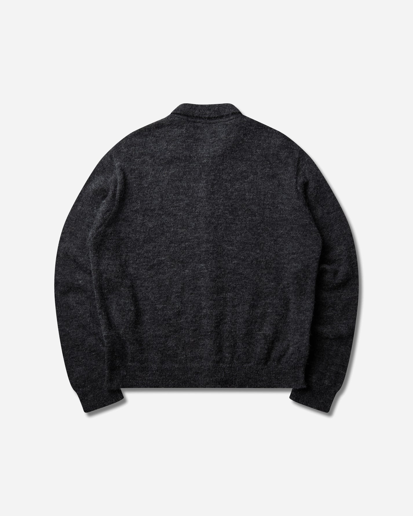 Our Legacy Evening Polo Charcoal Melange Fuzzy Alpaca Knitwears Cardigans M2263EC 001
