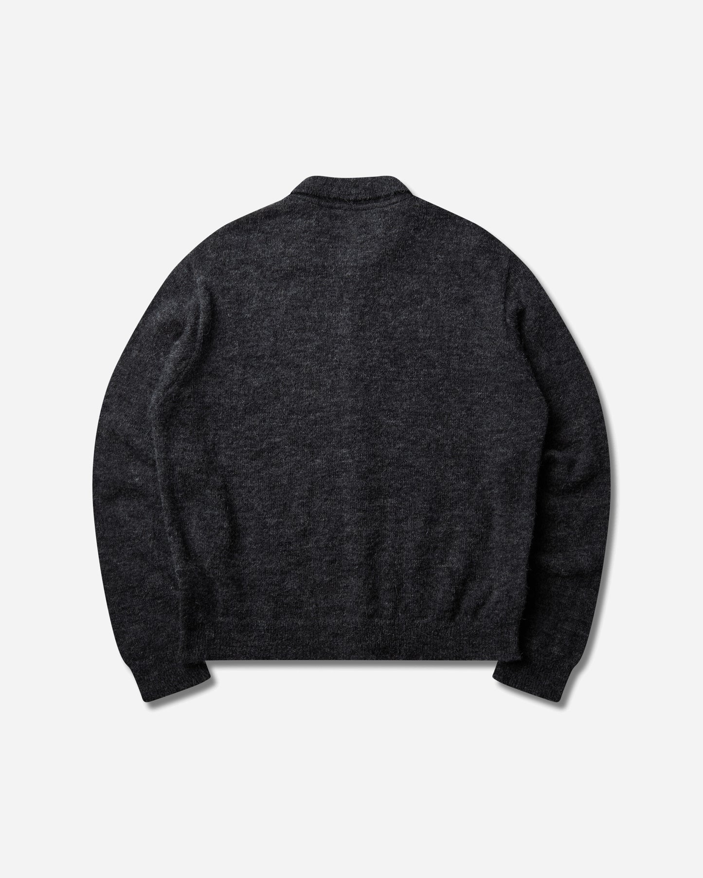 Our Legacy Evening Polo Charcoal Melange Fuzzy Alpaca Knitwears Cardigans M2263EC 001