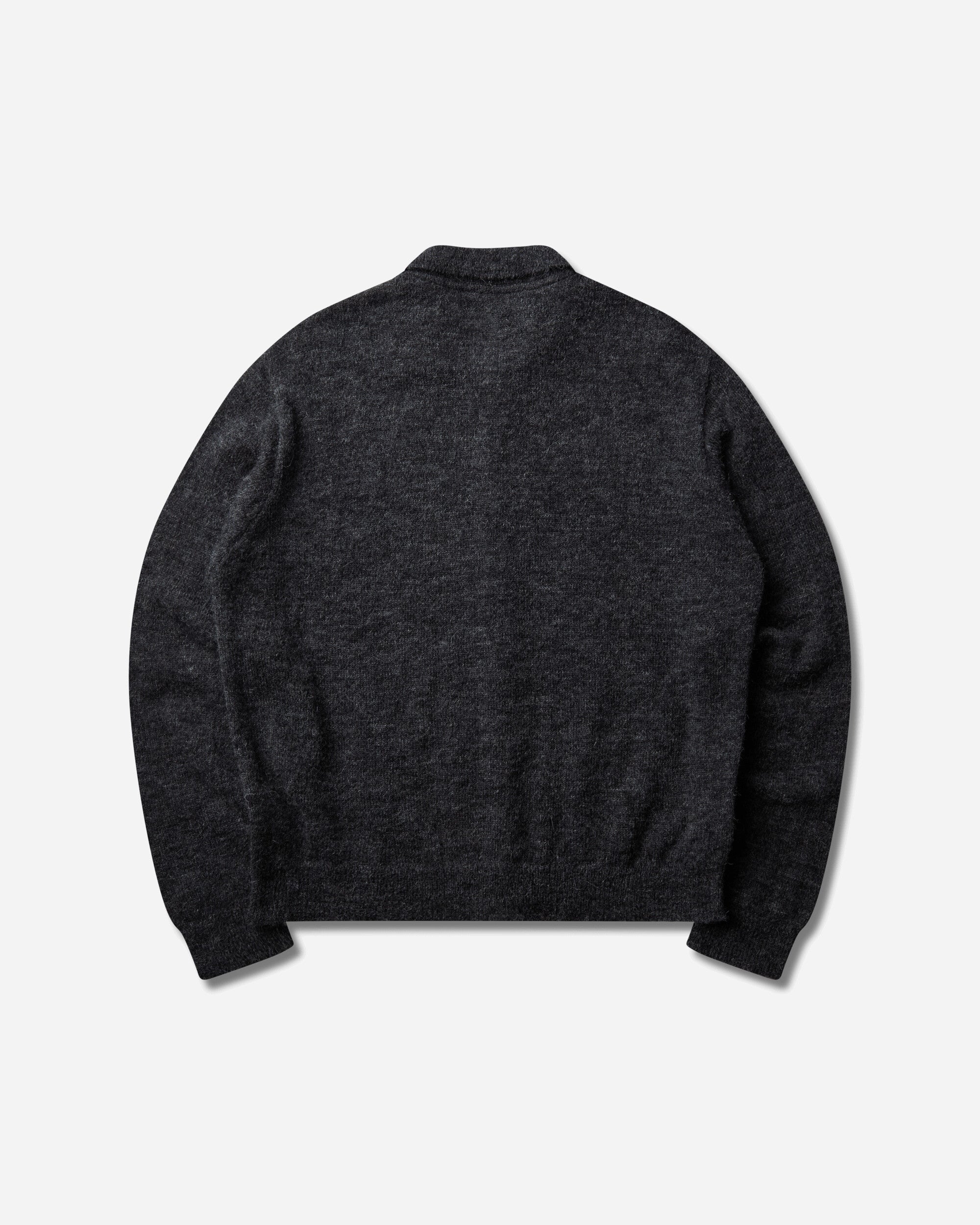 Our Legacy Evening Polo Charcoal Melange Fuzzy Alpaca Knitwears Cardigans M2263EC 001