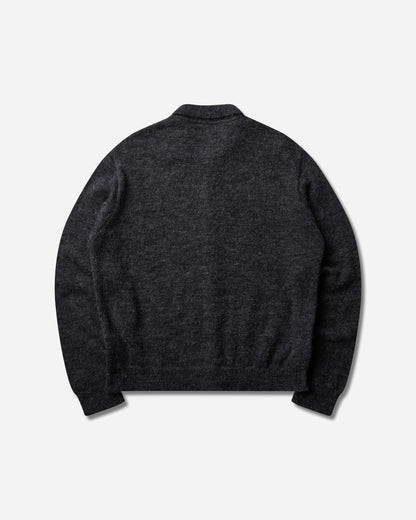Our Legacy Evening Polo Charcoal Melange Fuzzy Alpaca Knitwears Cardigans M2263EC 001