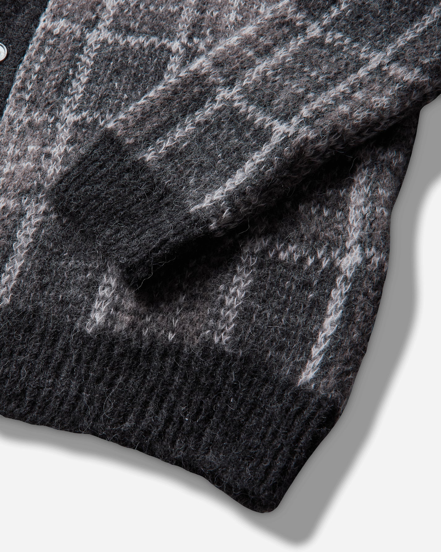 Our Legacy Evening Polo Grand Check Fuzzy Alpaca Knitwears Cardigans M4263EG 001