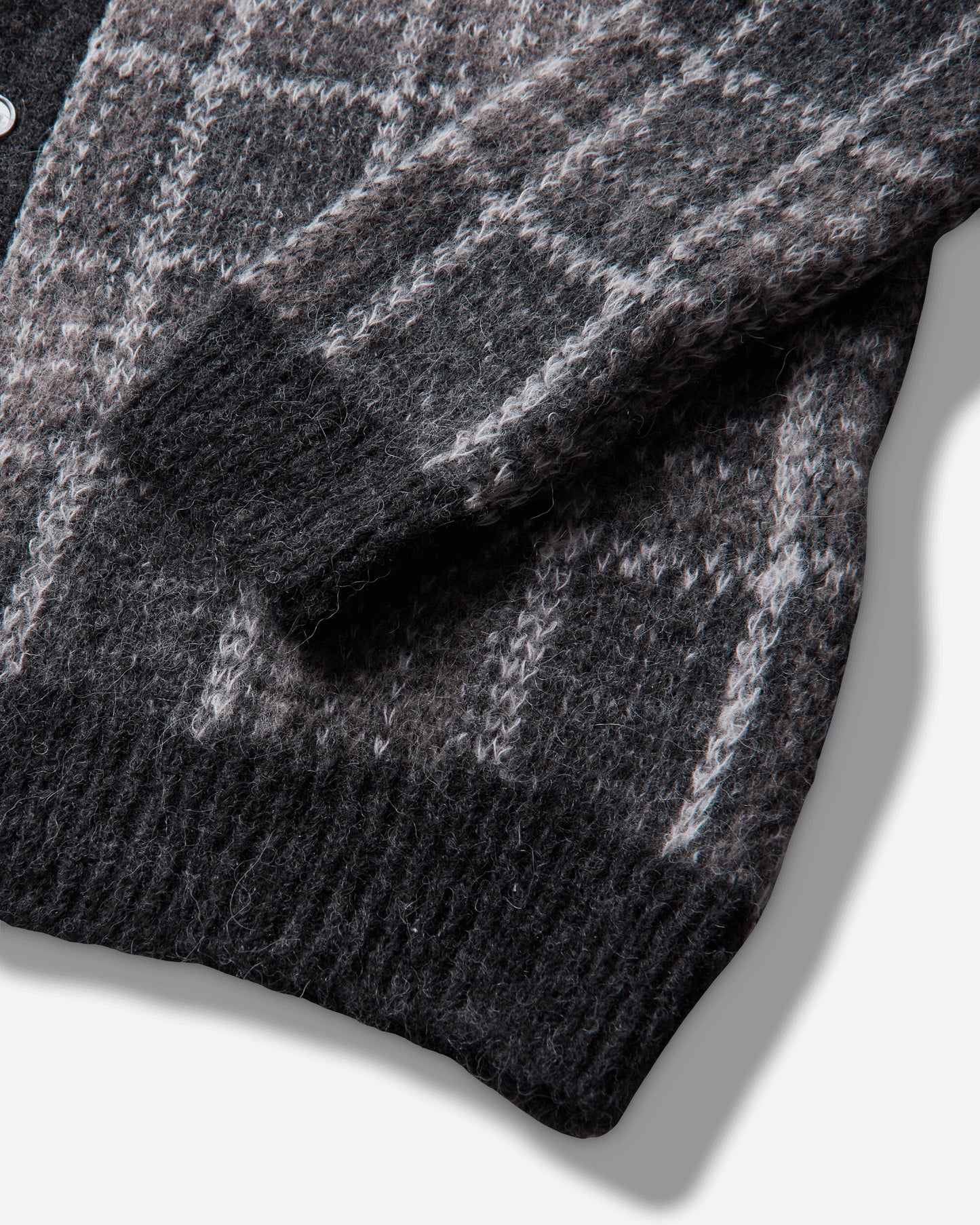 Our Legacy Evening Polo Grand Check Fuzzy Alpaca Knitwears Cardigans M4263EG 001