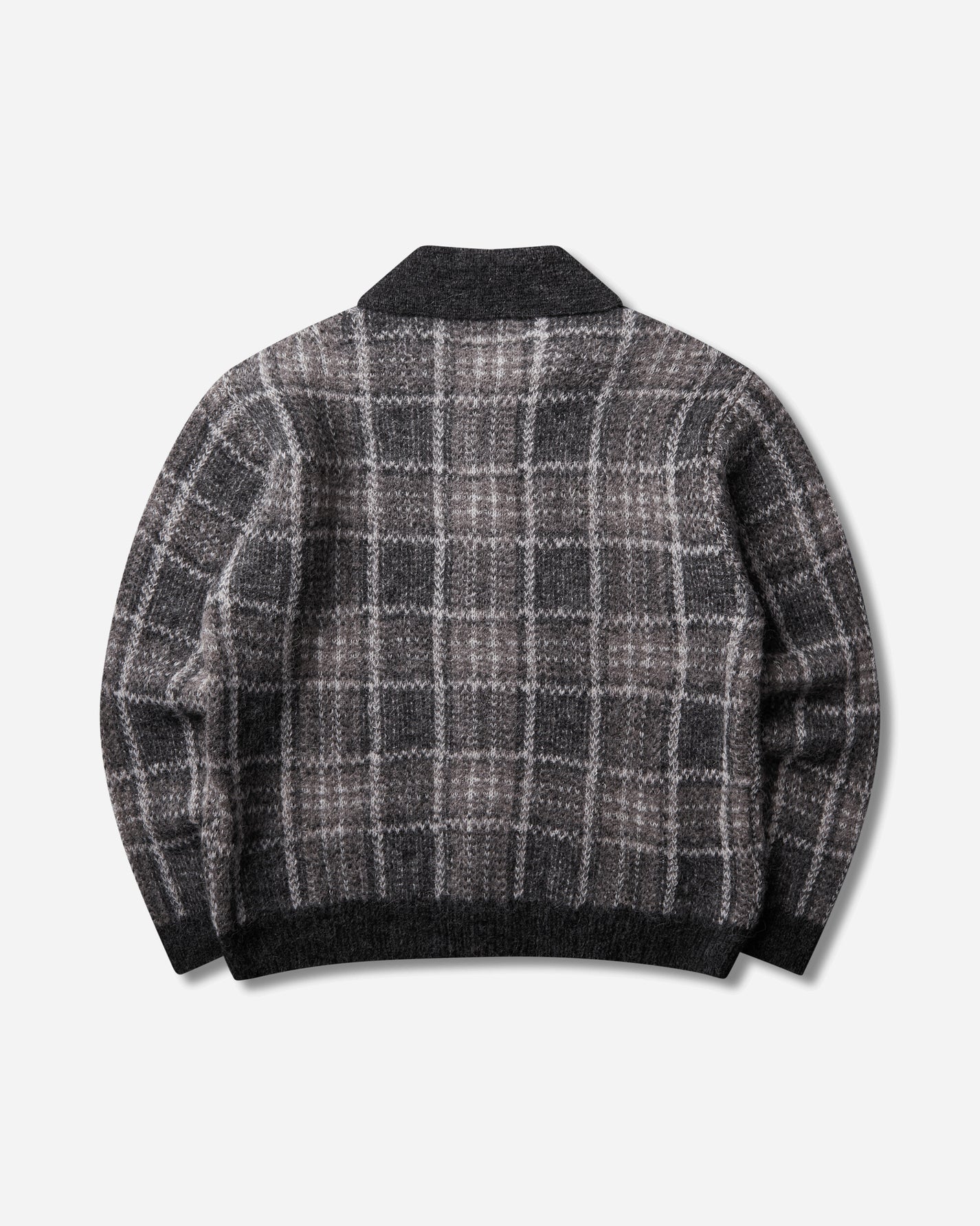 Our Legacy Evening Polo Grand Check Fuzzy Alpaca Knitwears Cardigans M4263EG 001