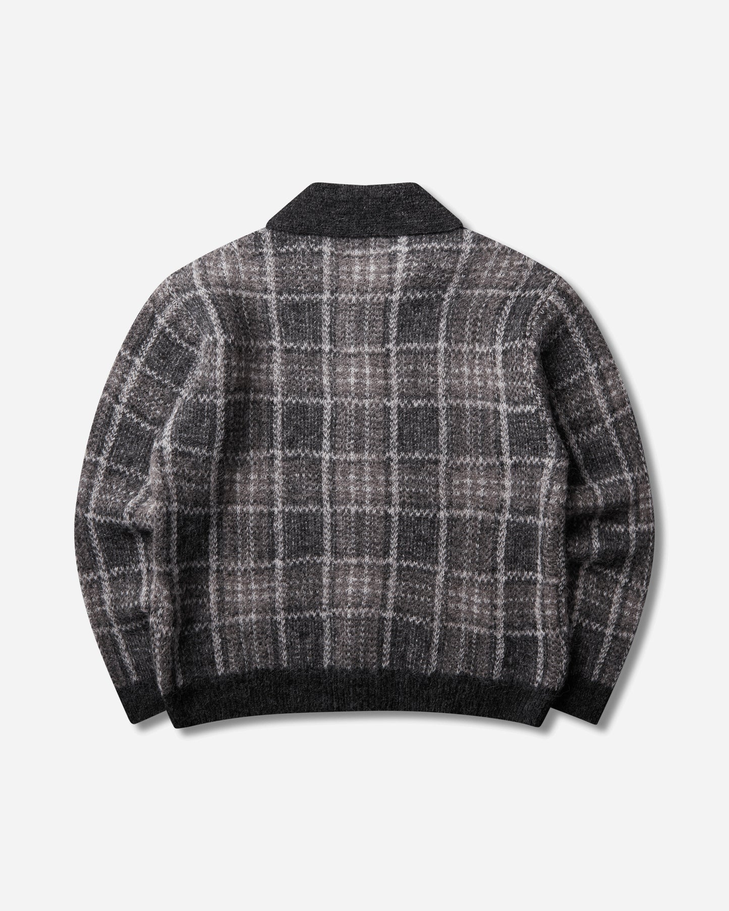Our Legacy Evening Polo Grand Check Fuzzy Alpaca Knitwears Cardigans M4263EG 001
