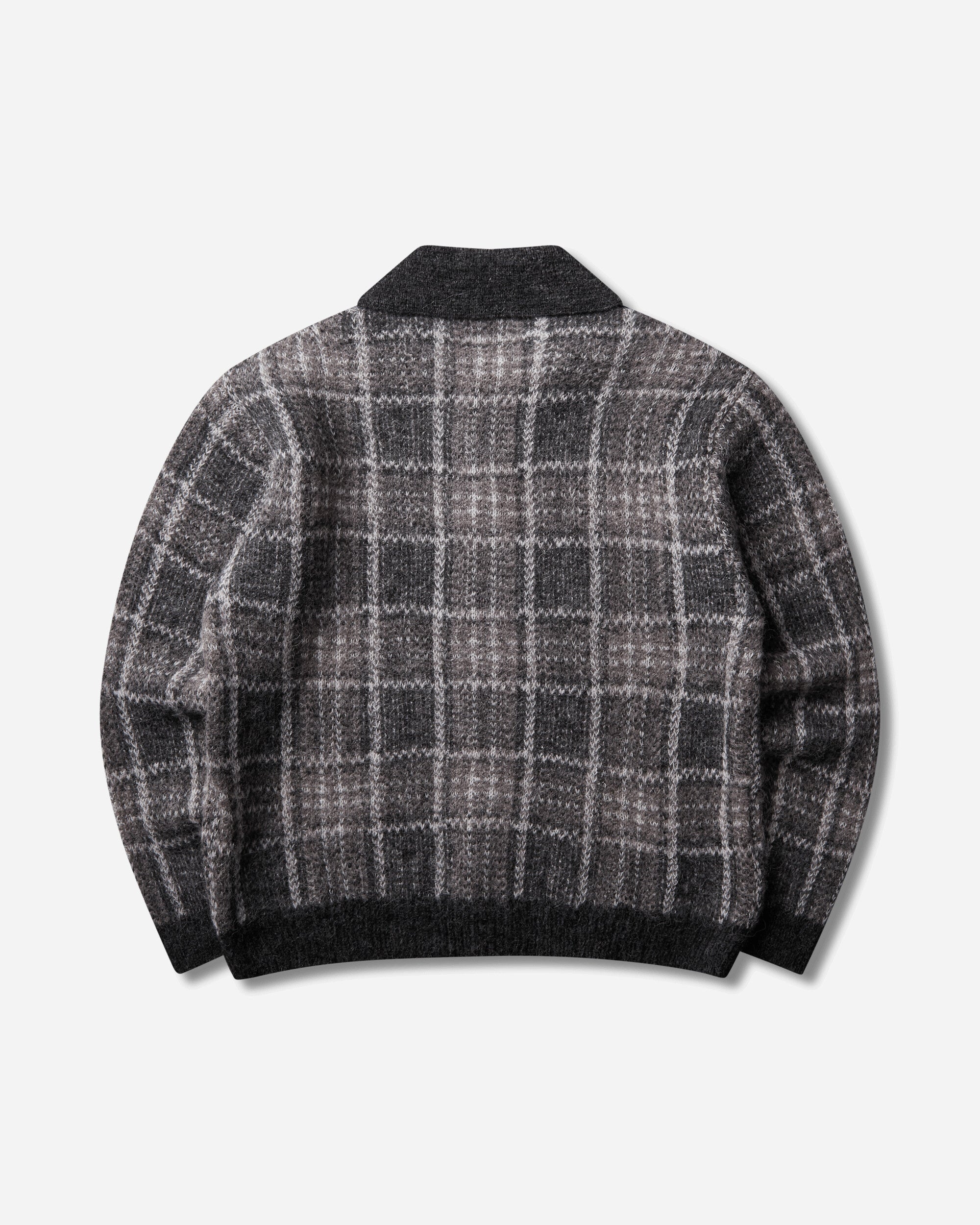 Our Legacy Evening Polo Grand Check Fuzzy Alpaca Knitwears Cardigans M4263EG 001