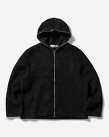 Our Legacy Full Zip Hood Black Hairy Wool Knitwears Cardigans M4243FBH 001
