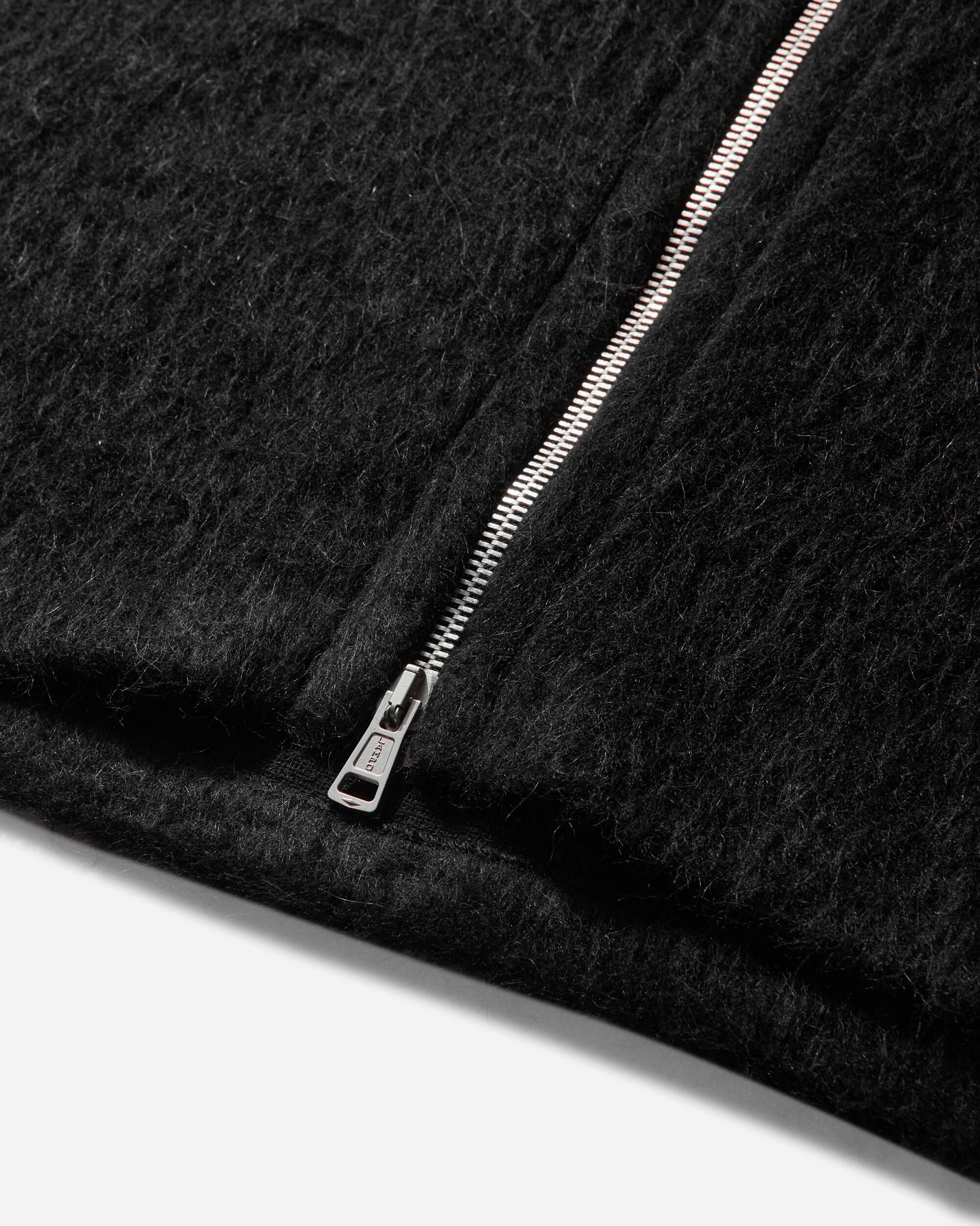 Our Legacy Full Zip Hood Black Hairy Wool Knitwears Cardigans M4243FBH 001