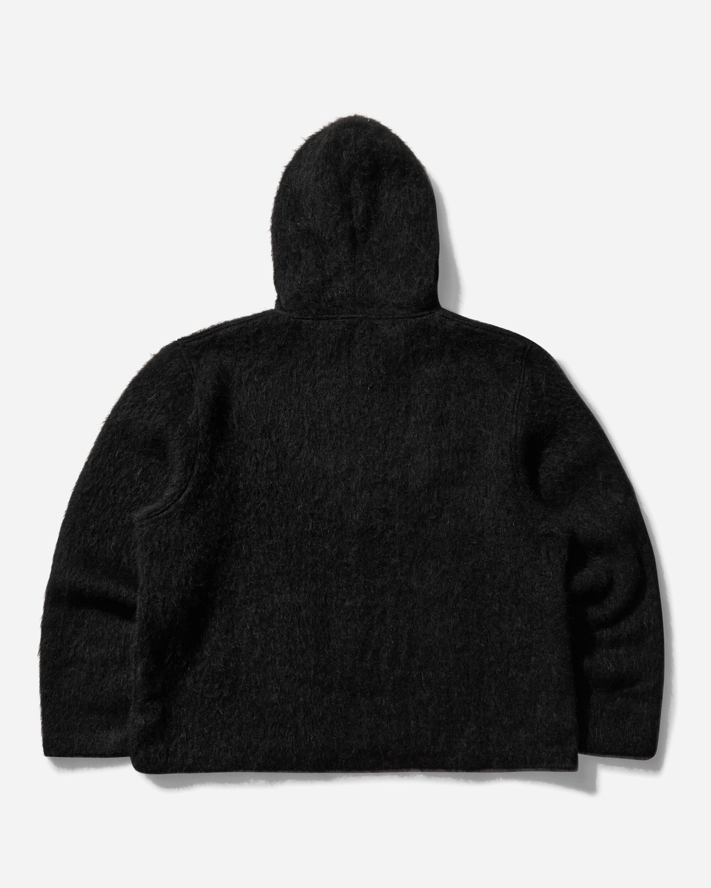 Our Legacy Full Zip Hood Black Hairy Wool Knitwears Cardigans M4243FBH 001