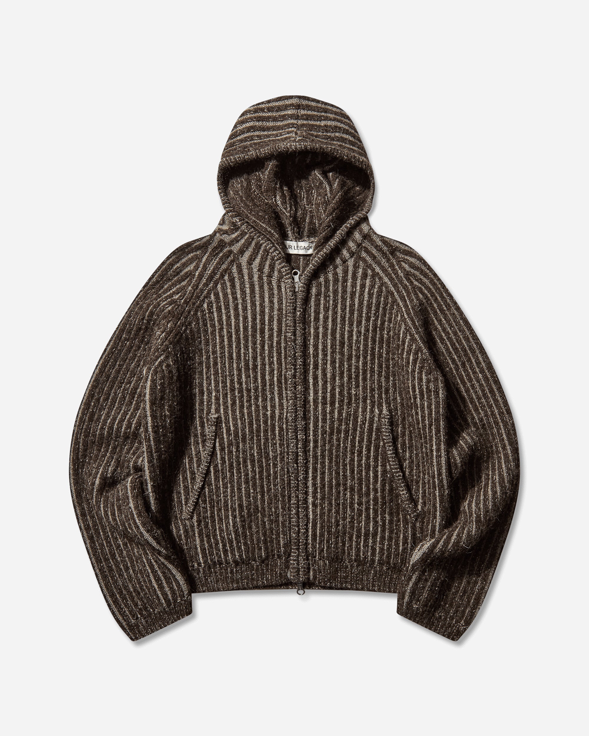 Our Legacy Level Hood Vanise Brown Stripe Isels Wool Knitwears Cardigans M4253LV 001