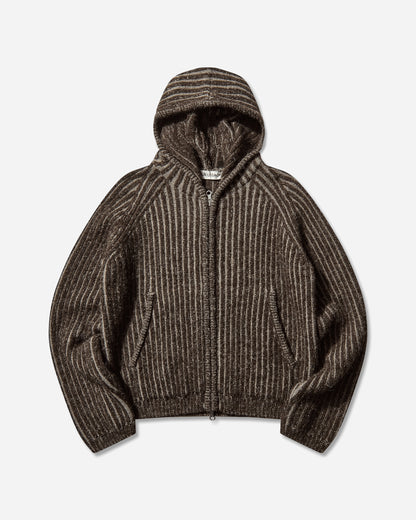 Our Legacy Level Hood Vanise Brown Stripe Isels Wool Knitwears Cardigans M4253LV 001