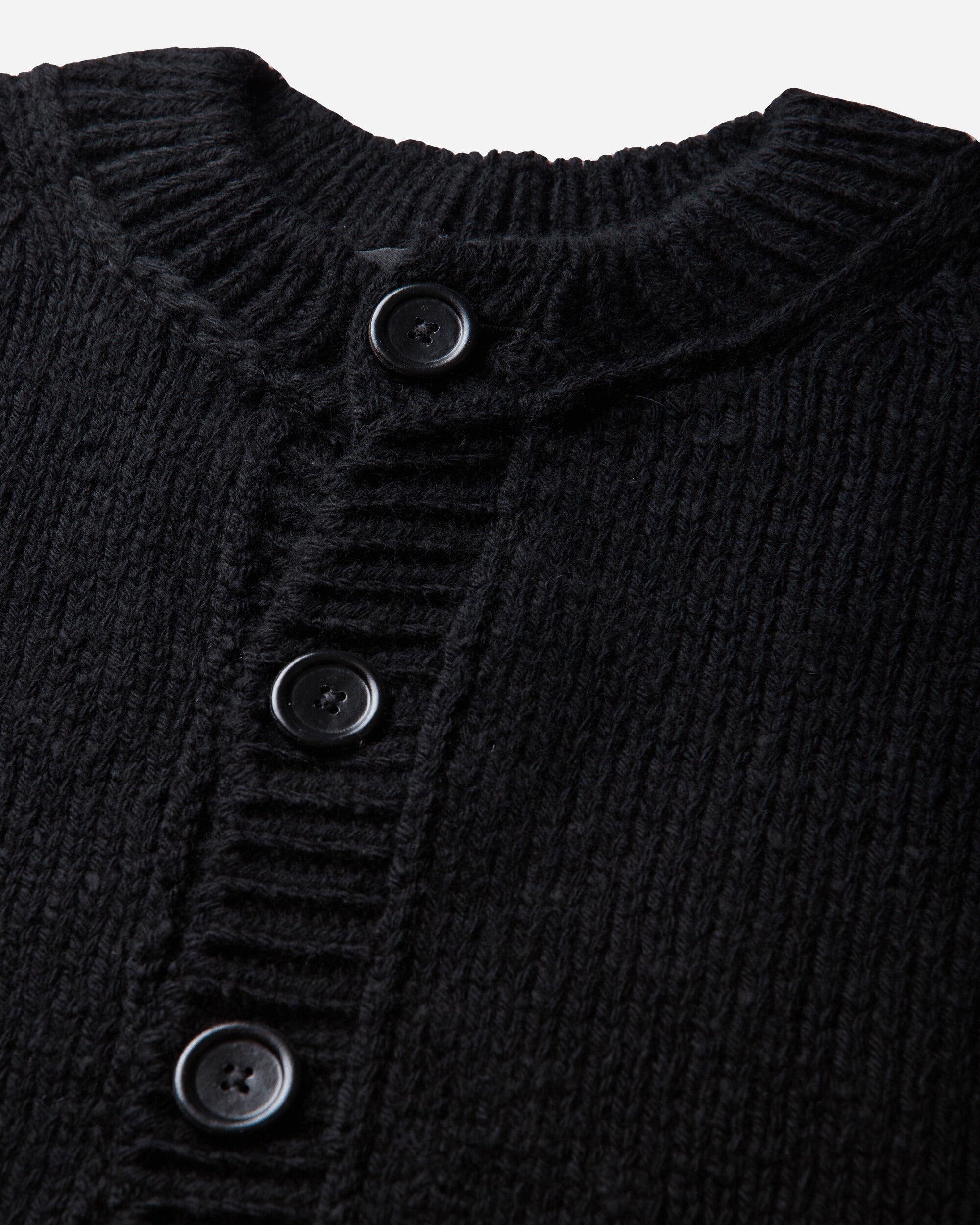 Our Legacy Pitch Cardigan Slub Twisted Black Wool Knitwears Cardigans M4263PS 001