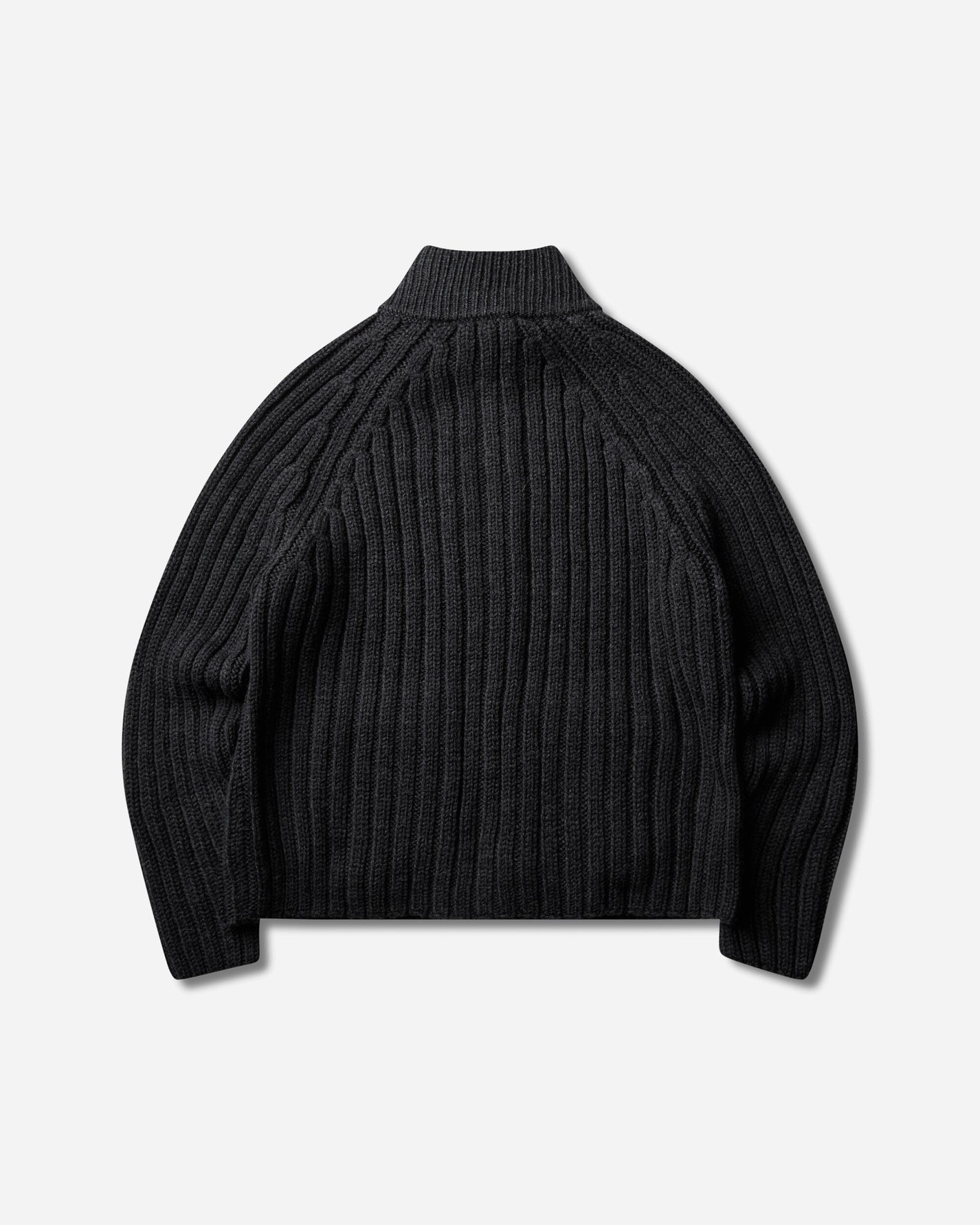 Our Legacy Ultra Zip Funnel Charcoal Dry Merino Wool Knitwears Cardigans M4263UC 001